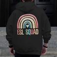 ESL Squad Teacher Crew Team Back To School English Rainbow Men Zip Up Hoodie Back Print, Esl Teacher Gifts, English Teacher Gifts, funny design ESL Squad Teacher Crew Team Back To School English Rainbow Men Zip Up Hoodie Back Print, Esl Teacher Gifts, English Teacher Gifts, funny design