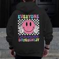 Everyone Communicates Differently Autism Awareness Teacher Men Zip Up Hoodie Back Print, funny design Everyone Communicates Differently Autism Awareness Teacher Men Zip Up Hoodie Back Print, funny design