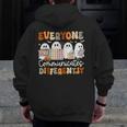 Everyone Communicates Differently Halloween Sped Teacher Men Zip Up Hoodie Back Print, funny design Everyone Communicates Differently Halloween Sped Teacher Men Zip Up Hoodie Back Print, funny design