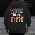 Everyone Is Welcome Here Shirt Teacher Men Zip Up Hoodie Back Print, funny design Everyone Is Welcome Here Shirt Teacher Men Zip Up Hoodie Back Print, funny design