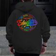 Exceptional Educator Squad Special Education Teacher Autism Men Zip Up Hoodie Back Print, funny design