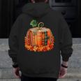 Fall Book Autumn Reading Teacher Halloween Pumpkin Season Men Zip Up Hoodie Back Print, funny design