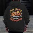 Fall In Love With Kindergarten Autumn Kindergarten Teacher Men Zip Up Hoodie Back Print, funny design Fall In Love With Kindergarten Autumn Kindergarten Teacher Men Zip Up Hoodie Back Print, funny design