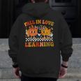 Fall In Love With Learning Autumn Pumpkin Fall Teacher Kids Men Zip Up Hoodie Back Print, funny design Fall In Love With Learning Autumn Pumpkin Fall Teacher Kids Men Zip Up Hoodie Back Print, funny design