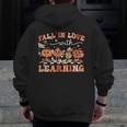 Fall In Love With Learning Autumn Teacher Thanksgiving Men Zip Up Hoodie Back Print, funny design