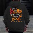 Lets Fall In Love With PE Teacher Thanksgiving Men Zip Up Hoodie Back Print, Pe Teacher Gifts, funny design