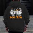Fifth Grade Boo Crew Halloween Teacher Costume Men Zip Up Hoodie Back Print, funny design