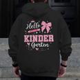 First Day Of School Teacher Girl Coquette Hello Kindergarten Men Zip Up Hoodie Back Print, funny design