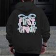 First Grade Coquette Bow Girls Teacher Team 1st Grade Squad Men Zip Up Hoodie Back Print, First Grade Teacher Gifts, funny design First Grade Coquette Bow Girls Teacher Team 1st Grade Squad Men Zip Up Hoodie Back Print, First Grade Teacher Gifts, funny design