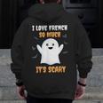 French Teacher Halloween French Class School Men Zip Up Hoodie Back Print, funny design French Teacher Halloween French Class School Men Zip Up Hoodie Back Print, funny design