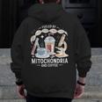 Fueled By Mitochondria Coffee Science Teacher Student Men Zip Up Hoodie Back Print, Science Teacher Gifts, funny design