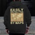 Geography Teacher Easily Distracted By Maps Men Zip Up Hoodie Back Print, funny design Geography Teacher Easily Distracted By Maps Men Zip Up Hoodie Back Print, funny design