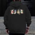 Ghost Book Reading Books Lover Teacher Happy Halloween Men Zip Up Hoodie Back Print, funny design