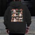Ghost Christmas Reading Book Lover Library Christmas Teacher Men Zip Up Hoodie Back Print, funny design Ghost Christmas Reading Book Lover Library Christmas Teacher Men Zip Up Hoodie Back Print, funny design