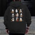 Ghost Music Teacher Halloween Musician Costume Men Zip Up Hoodie Back Print, funny design