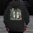 Ghost Plant Library Halloween Reading Books Teacher Vintage Men Zip Up Hoodie Back Print, funny design