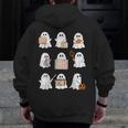 Ghost Speech Therapy Teacher Spooky Season Halloween Men Zip Up Hoodie Back Print, funny design Ghost Speech Therapy Teacher Spooky Season Halloween Men Zip Up Hoodie Back Print, funny design