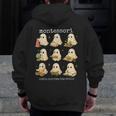 Ghosts Halloween Montessori Teacher Educator Costume Men Zip Up Hoodie Back Print, funny design