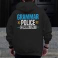 Grammar Police Comma Unit English Teacher Grammar Teacher For Men Women Men Zip Up Hoodie Back Print, English Teacher Gifts, funny design