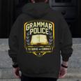 Grammar Police To Serve And Correct English Teacher Men Zip Up Hoodie Back Print, English Teacher Gifts, funny design Grammar Police To Serve And Correct English Teacher Men Zip Up Hoodie Back Print, English Teacher Gifts, funny design