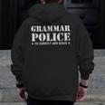 Grammar Police T Shirt English Teacher Men Zip Up Hoodie Back Print, English Teacher Gifts, funny design