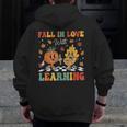 Groovy Fall In Love With Learning Autumn Pumpkin Teacher Men Zip Up Hoodie Back Print, Groovy Teacher Gifts, funny design Groovy Fall In Love With Learning Autumn Pumpkin Teacher Men Zip Up Hoodie Back Print, Groovy Teacher Gifts, funny design