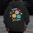 Groovy Happy To See Your Face Teacher School Appreciation Men Zip Up Hoodie Back Print, Groovy Teacher Gifts, funny design