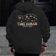Groovy Tiny Human Tamer Floral Kindergarten Teacher Men Zip Up Hoodie Back Print, Groovy Teacher Gifts, funny design Groovy Tiny Human Tamer Floral Kindergarten Teacher Men Zip Up Hoodie Back Print, Groovy Teacher Gifts, funny design