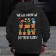 We All Grow At Different Rates Back To School Teacher Men Zip Up Hoodie Back Print, funny design