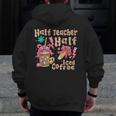 Half Teacher Half Iced Coffee Back To School Men Zip Up Hoodie Back Print, funny design Half Teacher Half Iced Coffee Back To School Men Zip Up Hoodie Back Print, funny design