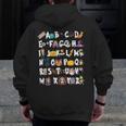 Halloween Alphabet ABCs Learning Kindergarten Teacher Men Women Kids Men Zip Up Hoodie Back Print, funny design