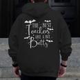 Halloween Best Teachers Are A Bit Batty Spooky Bats Men Zip Up Hoodie Back Print, funny design