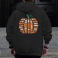 Halloween Books Pumpkin Reading Teacher Fall Men Women Men Zip Up Hoodie Back Print, funny design