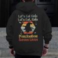 Halloween Lets Eat Kids English Teacher Costume Women Men Zip Up Hoodie Back Print, English Teacher Gifts, funny design