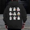 Halloween Ghost Speech Therapy SLP Fall Teacher Tee Men Zip Up Hoodie Back Print, funny design Halloween Ghost Speech Therapy SLP Fall Teacher Tee Men Zip Up Hoodie Back Print, funny design