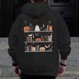 Halloween Library Ghost Books Teacher Spooky Trick Or Teach Men Zip Up Hoodie Back Print, funny design