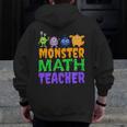 Halloween Monster Math Teacher Men Women Men Zip Up Hoodie Back Print, funny design Halloween Monster Math Teacher Men Women Men Zip Up Hoodie Back Print, funny design