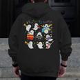 Halloween Music Teacher Ghost Playing Musical Instruments Men Zip Up Hoodie Back Print, funny design Halloween Music Teacher Ghost Playing Musical Instruments Men Zip Up Hoodie Back Print, funny design