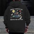 Halloween There's Room On My Broom For You Too Teacher Men Zip Up Hoodie Back Print, funny design
