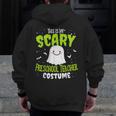 Halloween This Is My Scary Preschool Teacher Custome For Men Women Kids Men Zip Up Hoodie Back Print, funny design
