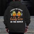 Halloween Teacher Cutest Candy Corn Groovy Spooky Teachers Men Zip Up Hoodie Back Print, Groovy Teacher Gifts, funny design