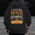 Halloween Teacher I Teach The Cutest Pumpkins In The Patch Men Zip Up Hoodie Back Print, funny design Halloween Teacher I Teach The Cutest Pumpkins In The Patch Men Zip Up Hoodie Back Print, funny design