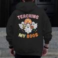 Halloween Teacher Teaching My Boos Costume Teacher Men Women Men Zip Up Hoodie Back Print, funny design
