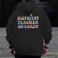 Happiest Teacher On Earth First Day Of School Back To School Men Zip Up Hoodie Back Print, funny design Happiest Teacher On Earth First Day Of School Back To School Men Zip Up Hoodie Back Print, funny design