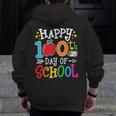 Happy 100th Day Of School Teachers 100 Days Of School Kids Men Zip Up Hoodie Back Print, funny design Happy 100th Day Of School Teachers 100 Days Of School Kids Men Zip Up Hoodie Back Print, funny design
