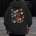 Happy Dot Day Colorful Polka Dot Art Teacher Student Kids Men Zip Up Hoodie Back Print, funny design