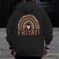 Happy Fri-Yay Friday Lovers Fun Teacher Leopard Rainbow Men Women Girls Kids Men Zip Up Hoodie Back Print, funny design Happy Fri-Yay Friday Lovers Fun Teacher Leopard Rainbow Men Women Girls Kids Men Zip Up Hoodie Back Print, funny design