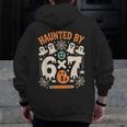 Haunted By 6x7 Math Teacher Halloween Pun Men Zip Up Hoodie Back Print, funny design Haunted By 6x7 Math Teacher Halloween Pun Men Zip Up Hoodie Back Print, funny design