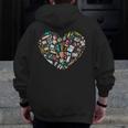Heart Shape Art Teacher And Painting Sketching Artist Men Zip Up Hoodie Back Print, funny design Heart Shape Art Teacher And Painting Sketching Artist Men Zip Up Hoodie Back Print, funny design