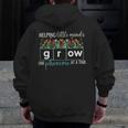 Helping Little Minds Grow One Phoneme At A Time Teacher Men Zip Up Hoodie Back Print, funny design